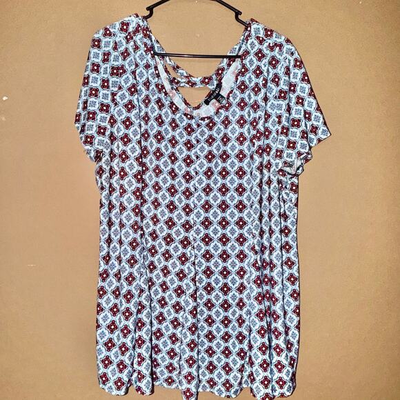 Roz & Ali Women's Blouse Purple Graphic Boho Floral Top - Size 2XL - Picture 6 of 8